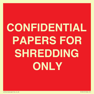 CONFIDENTIAL PAPERS FOR SHREDDING ONLY